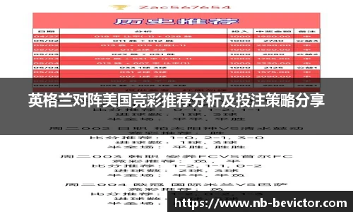 英格兰对阵美国竞彩推荐分析及投注策略分享